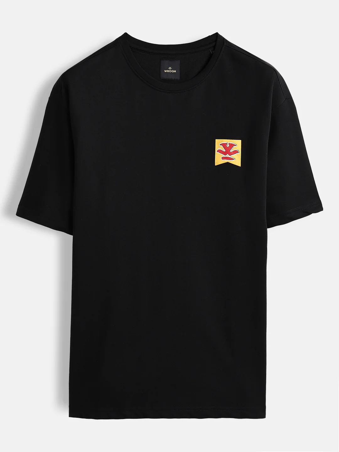 Minimal Chest Print Oversize Tshirt | Black - Image 6