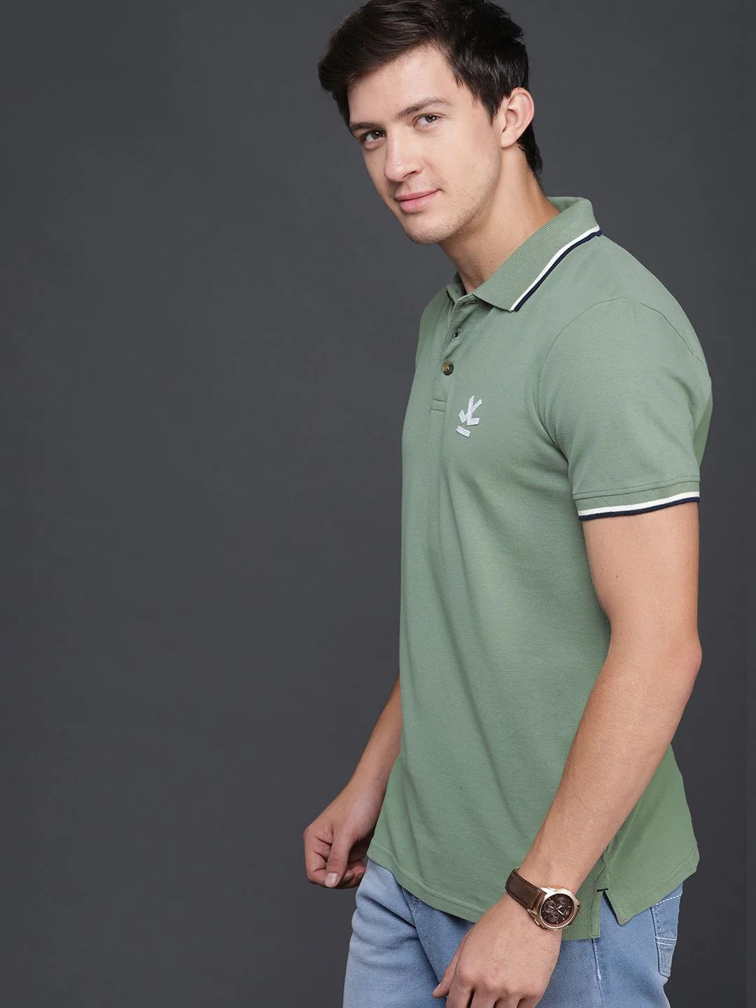 Mint Green Slim Fit Polo T-Shirt - Image 4
