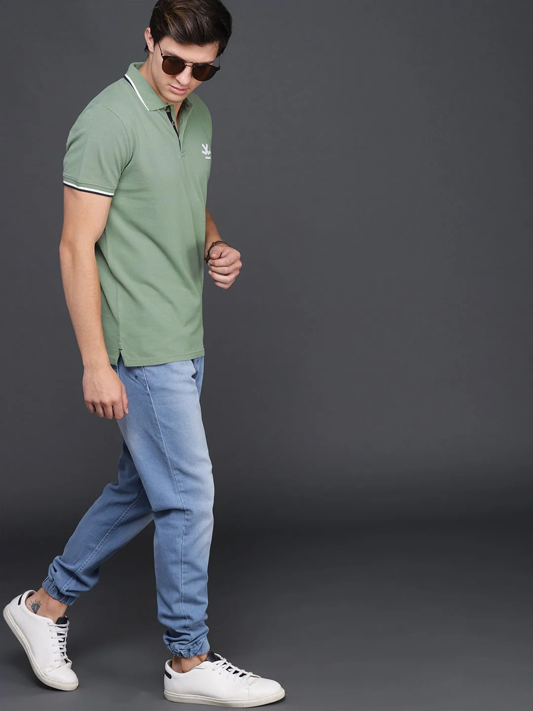 Mint Green Slim Fit Polo T-Shirt - Image 6