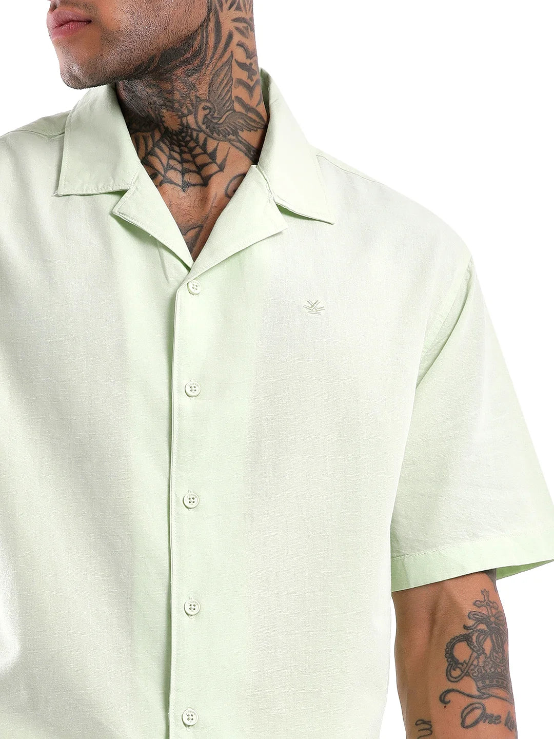 Mint Resort Collar Solid Shirt - Image 5