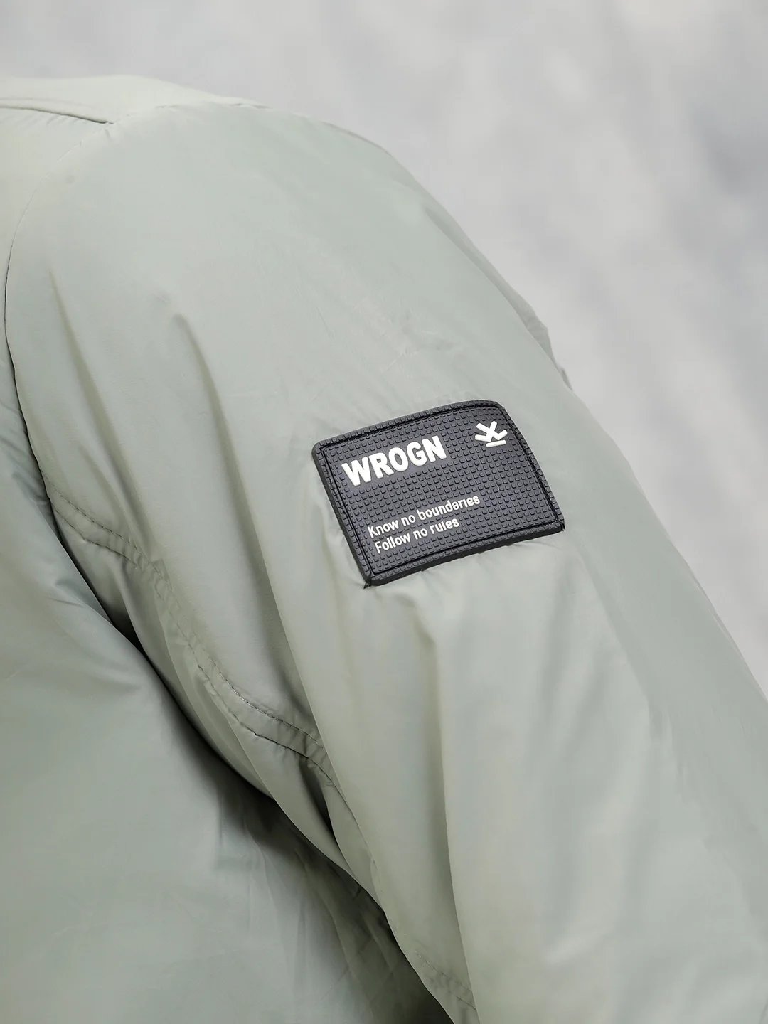 Mock Neck Full Zippered Regular Fit Jacket | Green - Image 5