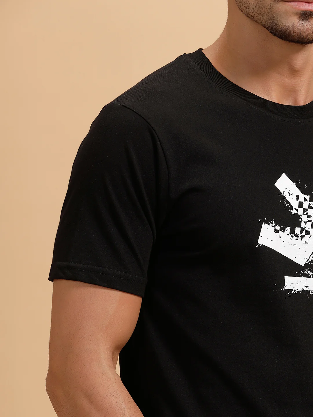 Moto Racer Logo Printed T-Shirt | Black - Image 5
