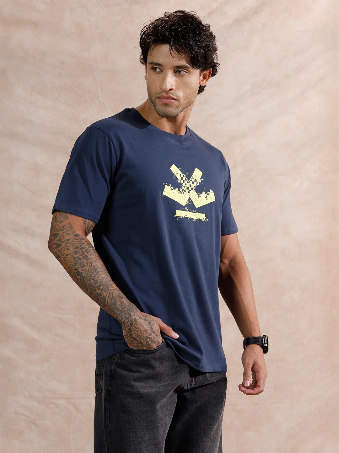 Moto Racer Slim Fit T-Shirt  | Navy Blue - Image 4