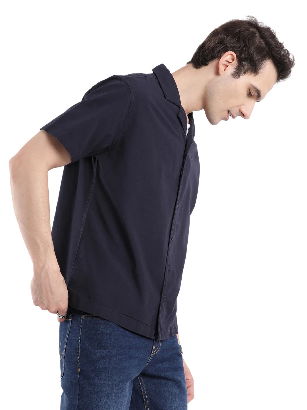 Navy Vision Resort Collar Shirt - Image 4