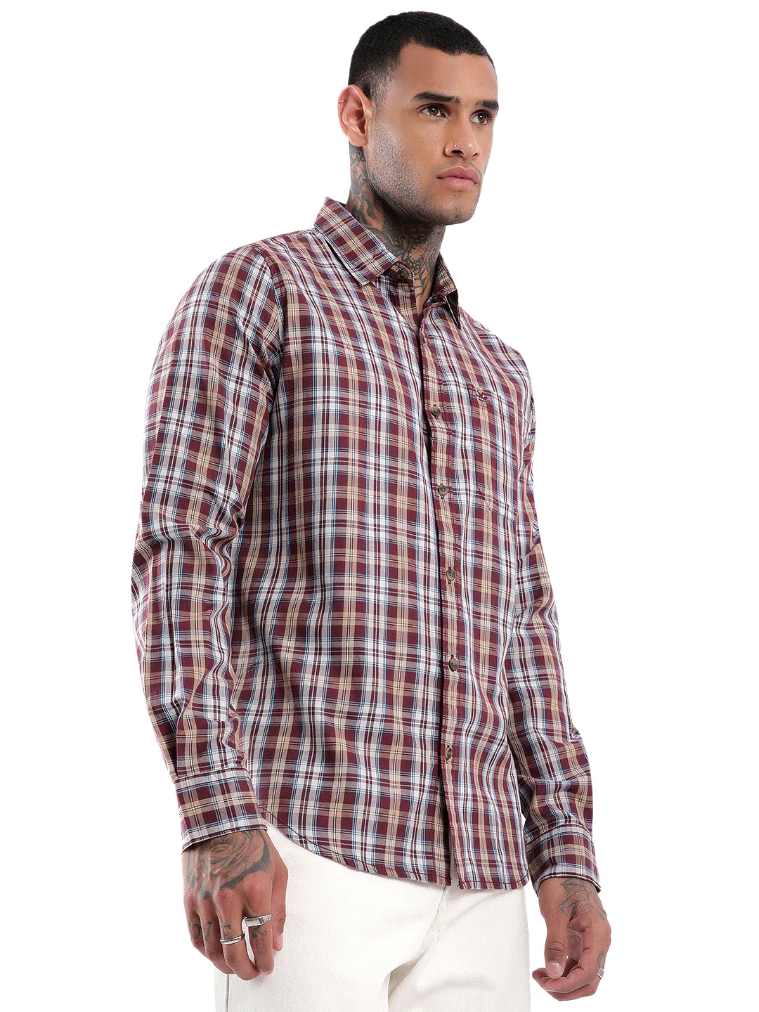 Navy-White Checkered Shirt - Image 4