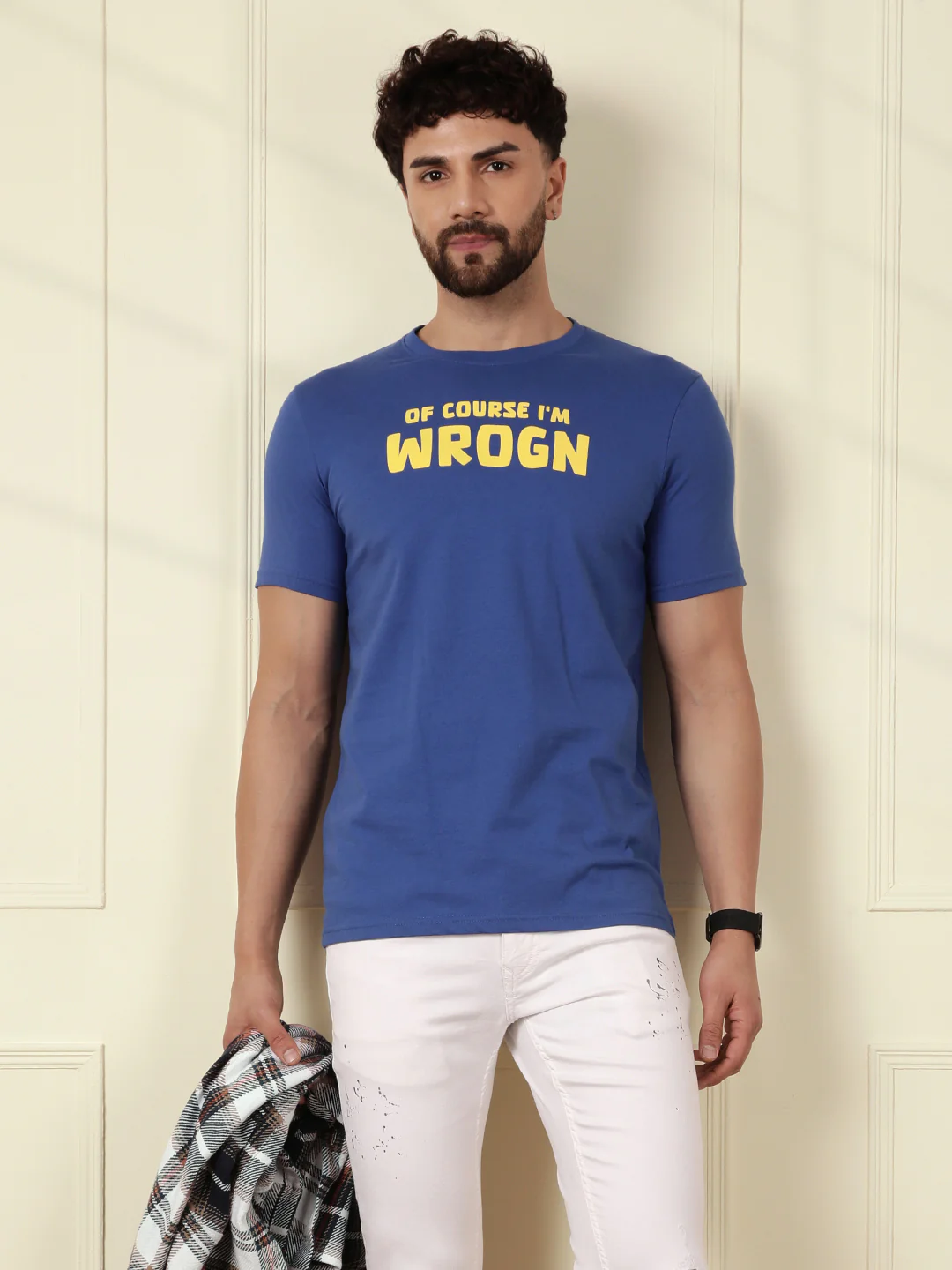 Puff Print Slim Fit T-Shirt | Blue - Image 3