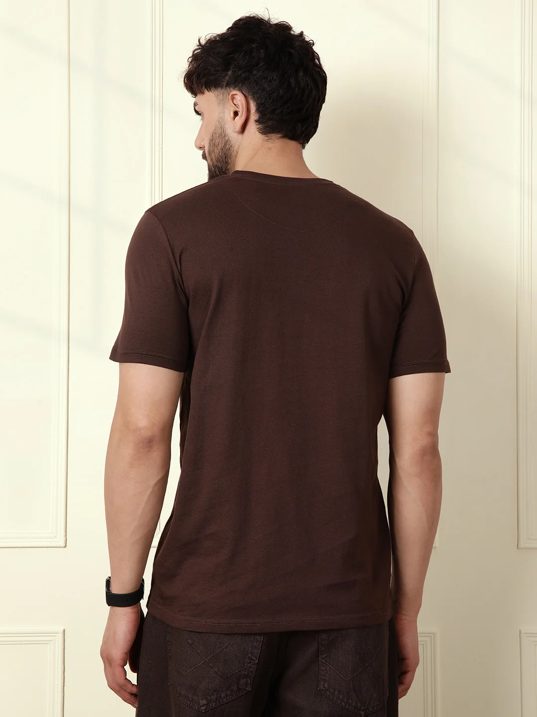 Puff Print Slim Fit T-Shirt | Brown - Image 7