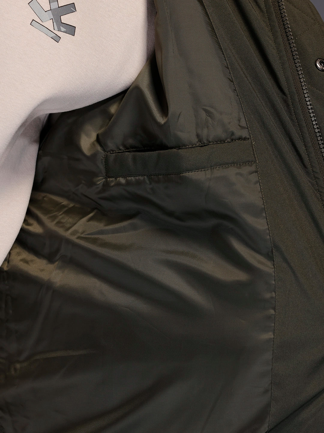 Olive Block Sherpa-Panel Jacket | Beige - Image 5