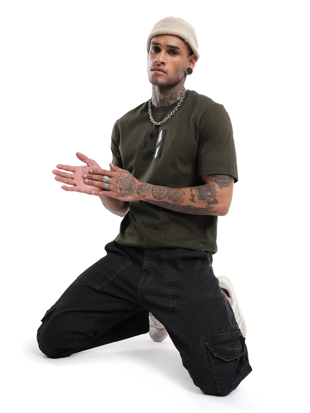 Olive Green Comfort Fit T-Shirt - Image 2