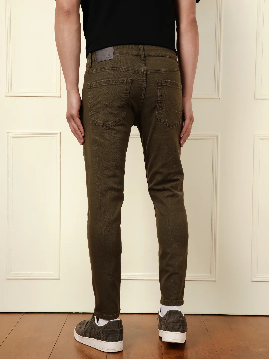 Skinny Crop Coloured Denim Jeans | Olive - Image 3