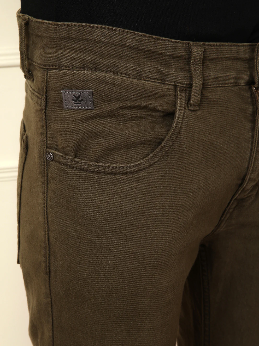 Skinny Crop Coloured Denim Jeans | Olive - Image 5