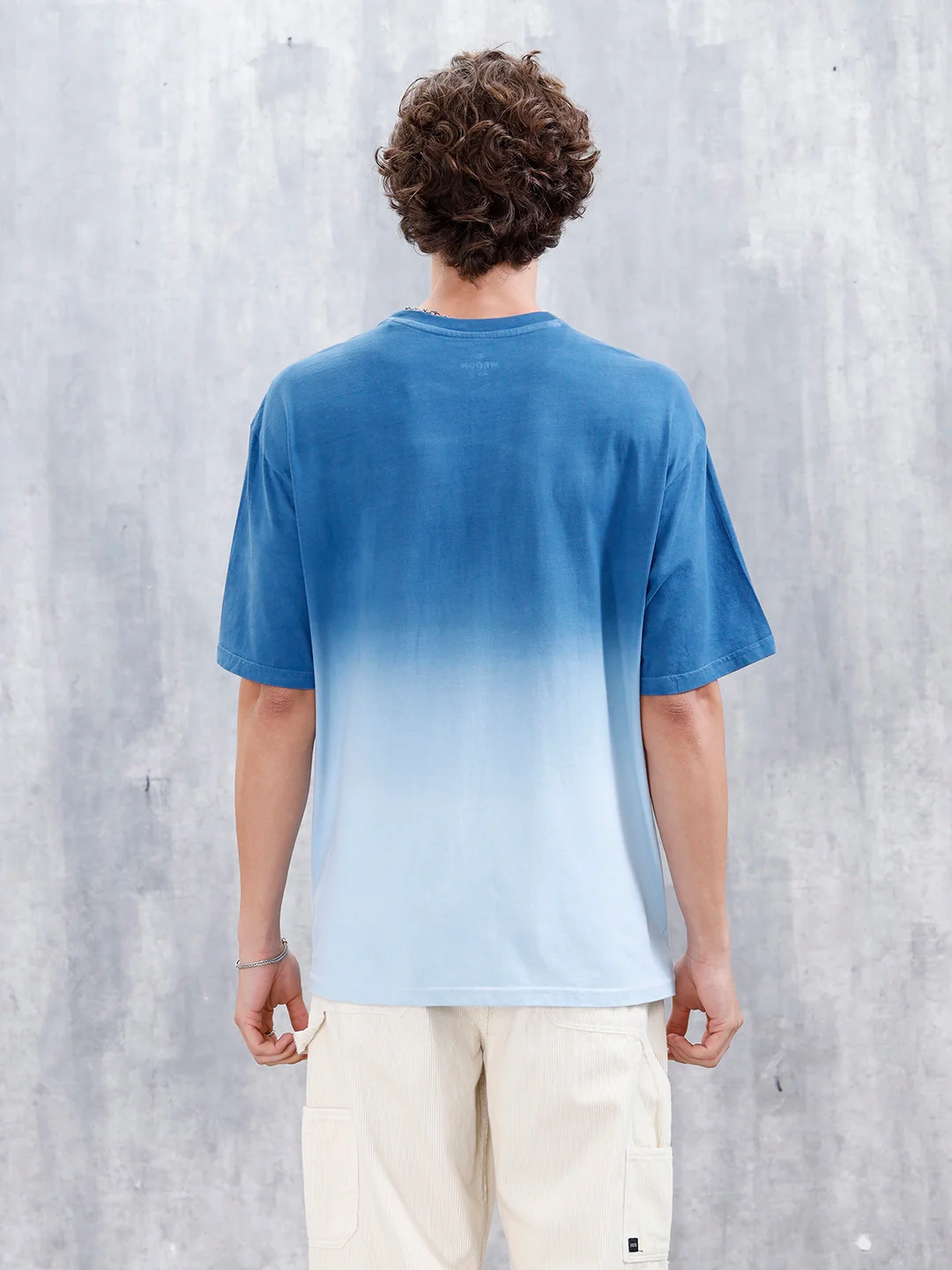 Ombre Dye Oversized Fit T-Shirt For Men | Blue - Image 4