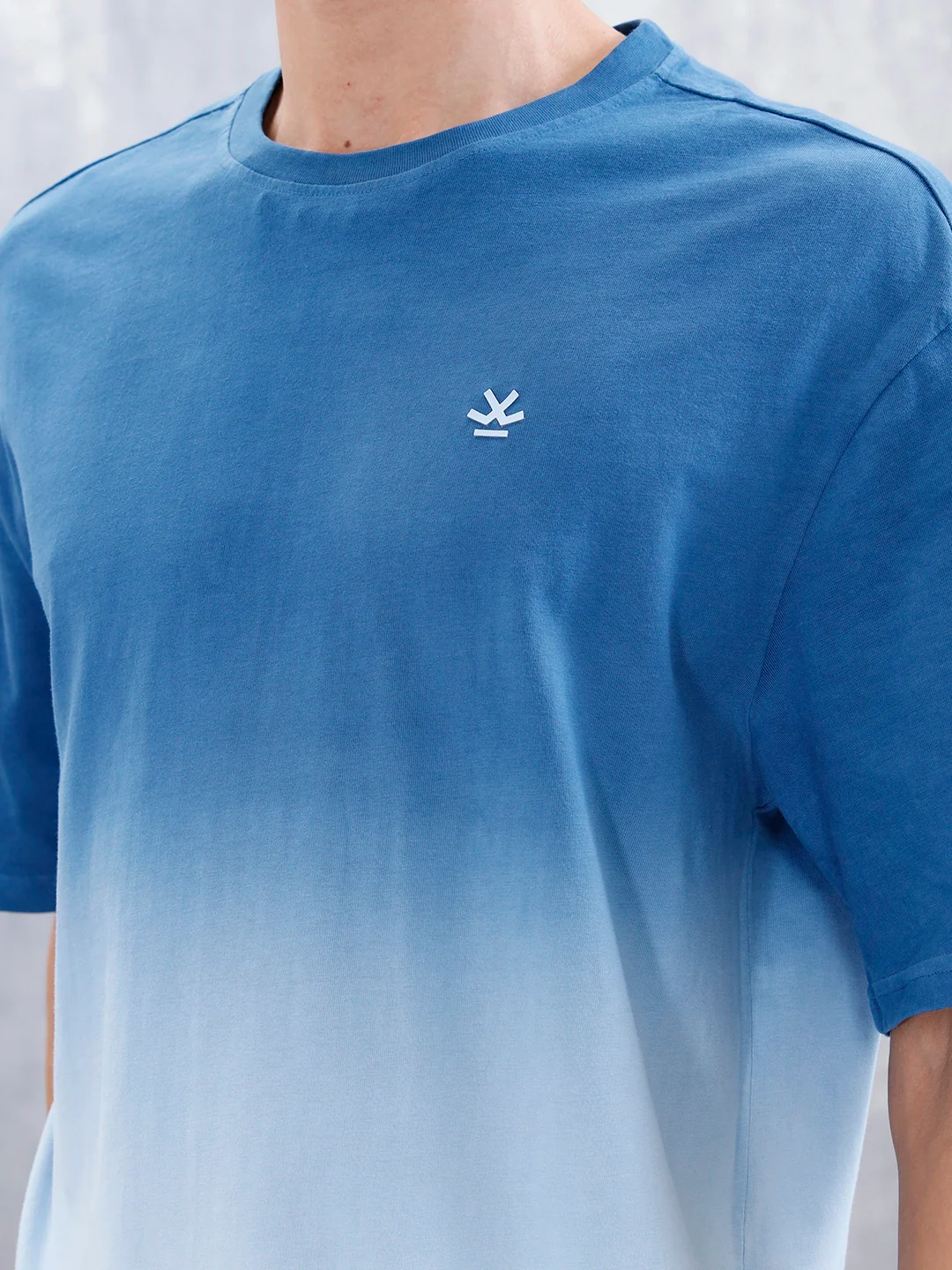 Ombre Dye Oversized Fit T-Shirt For Men | Blue - Image 6