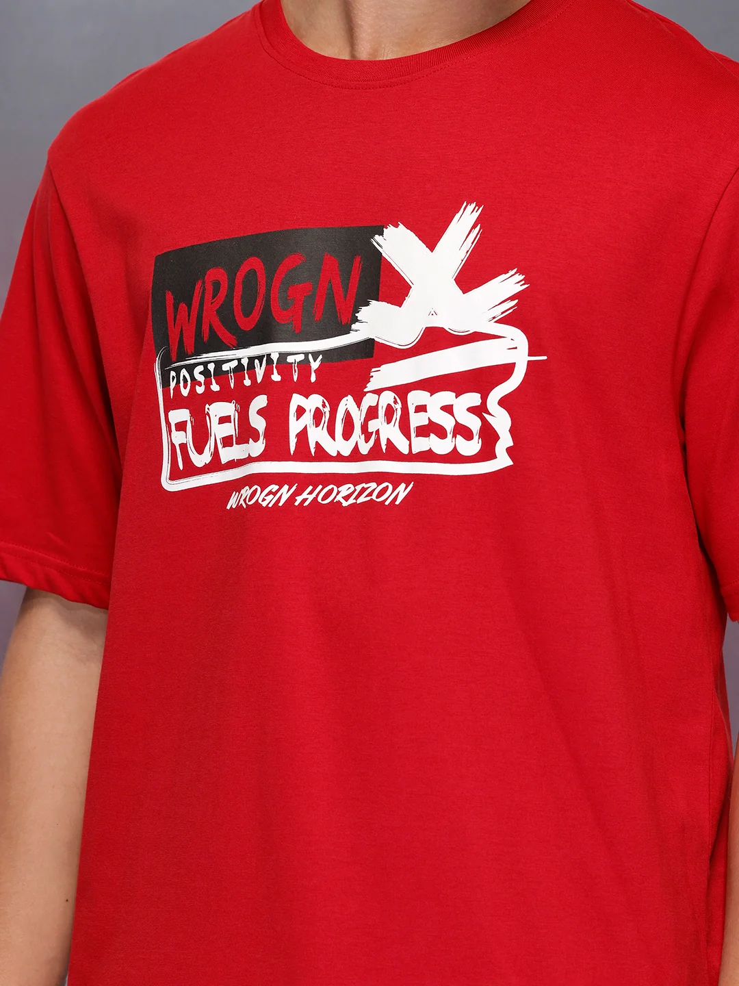 Oversize graphic print tshirt | Red - Image 5