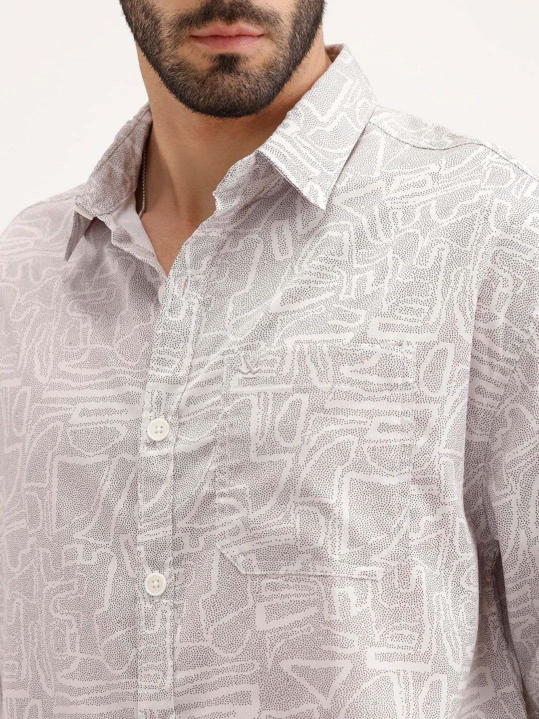 Oversized AOP Full Sleeved Shirt | Grey - Image 5