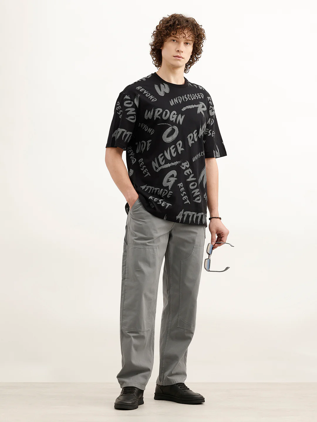 Oversized AOP T-Shirt | Black - Image 2