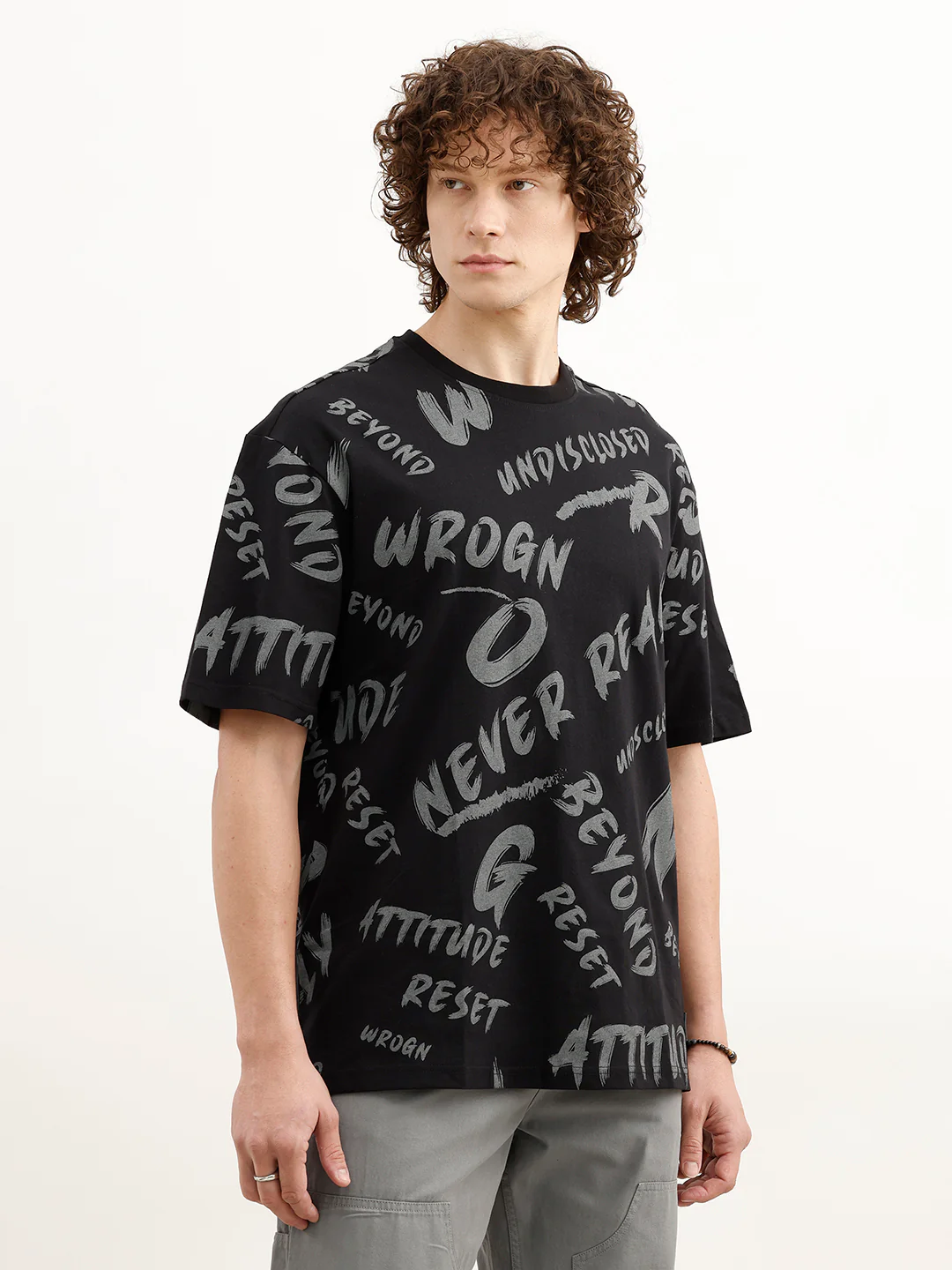 Oversized AOP T-Shirt | Black - Image 4