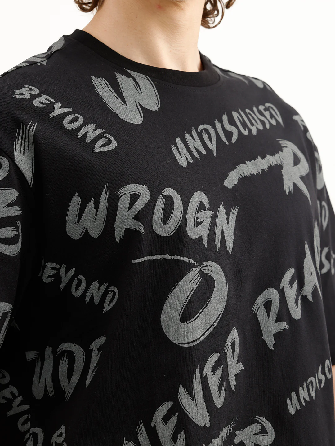 Oversized AOP T-Shirt | Black - Image 5