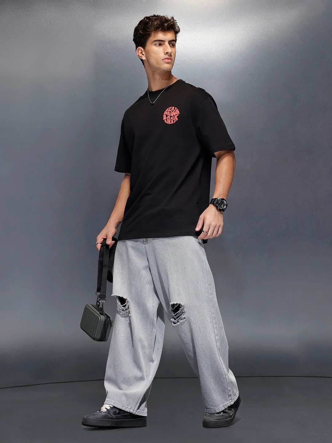 Oversized back-print tshirt | Black - Image 2