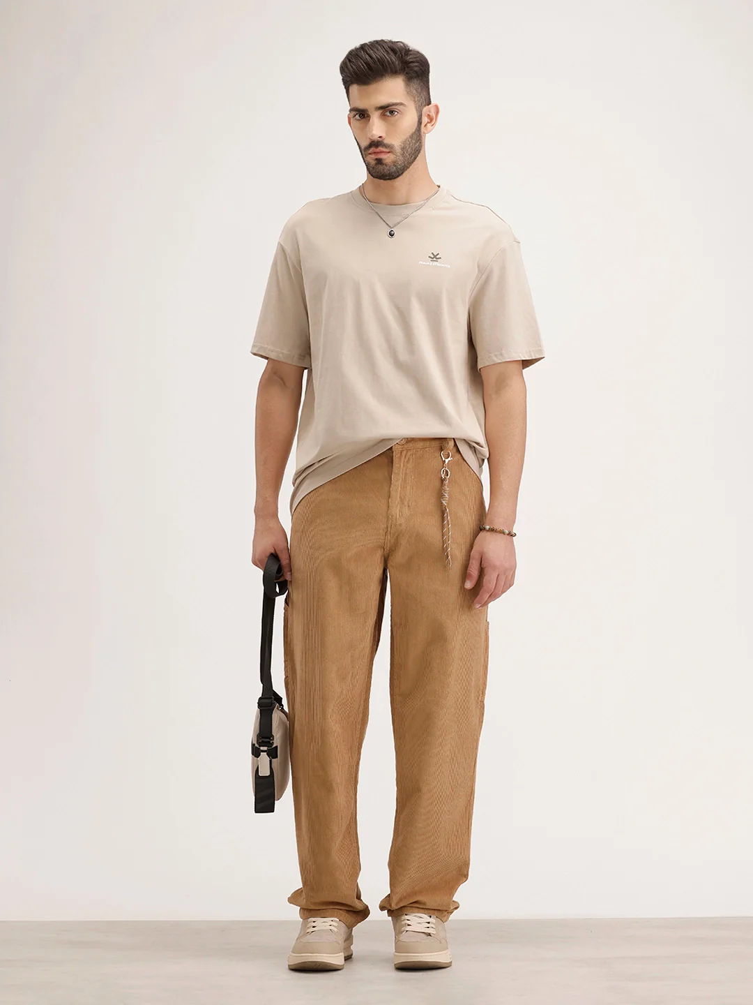 Oversized Back Printed T-Shirt | Beige - Image 2