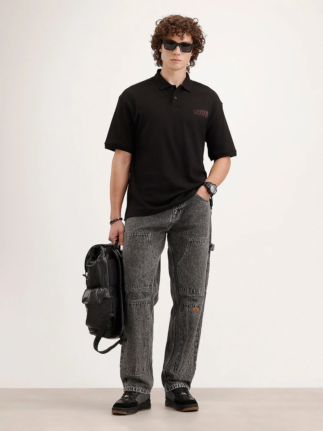 Oversized Back Printed T-Shirt | Black - Image 2