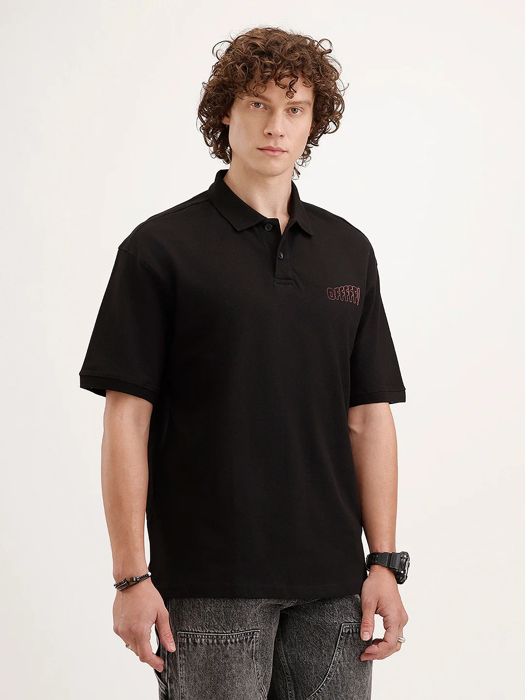 Oversized Back Printed T-Shirt | Black - Image 4