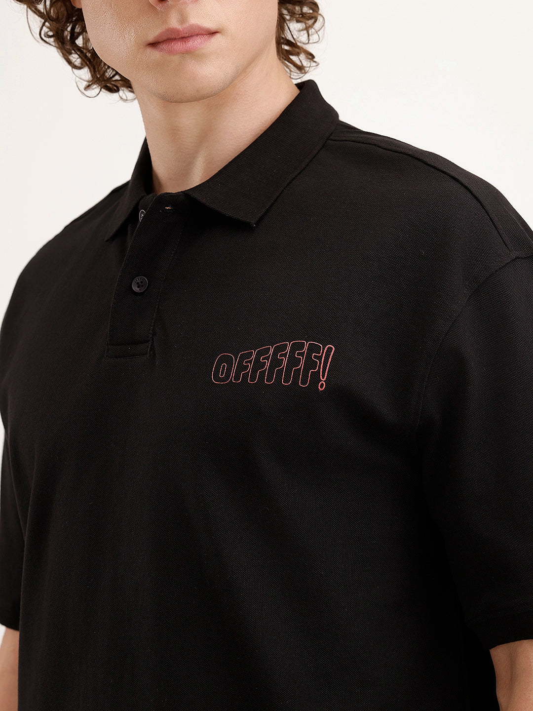 Oversized Back Printed T-Shirt | Black - Image 5