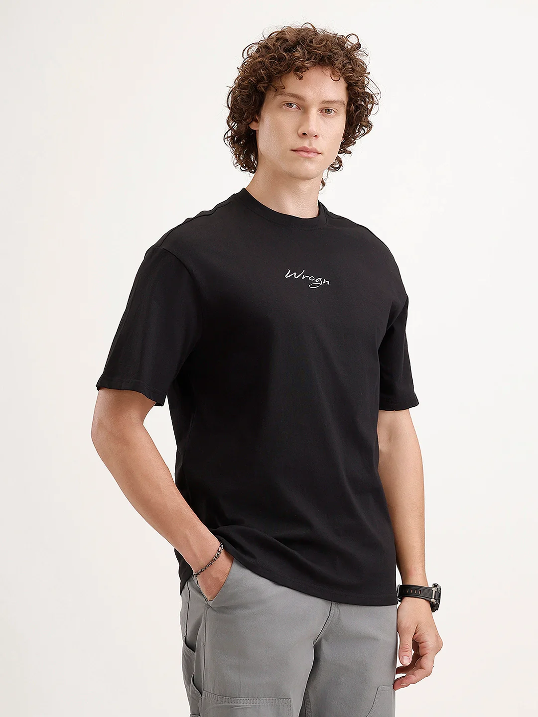 Oversized Back Printed T-Shirt | Black - Image 4