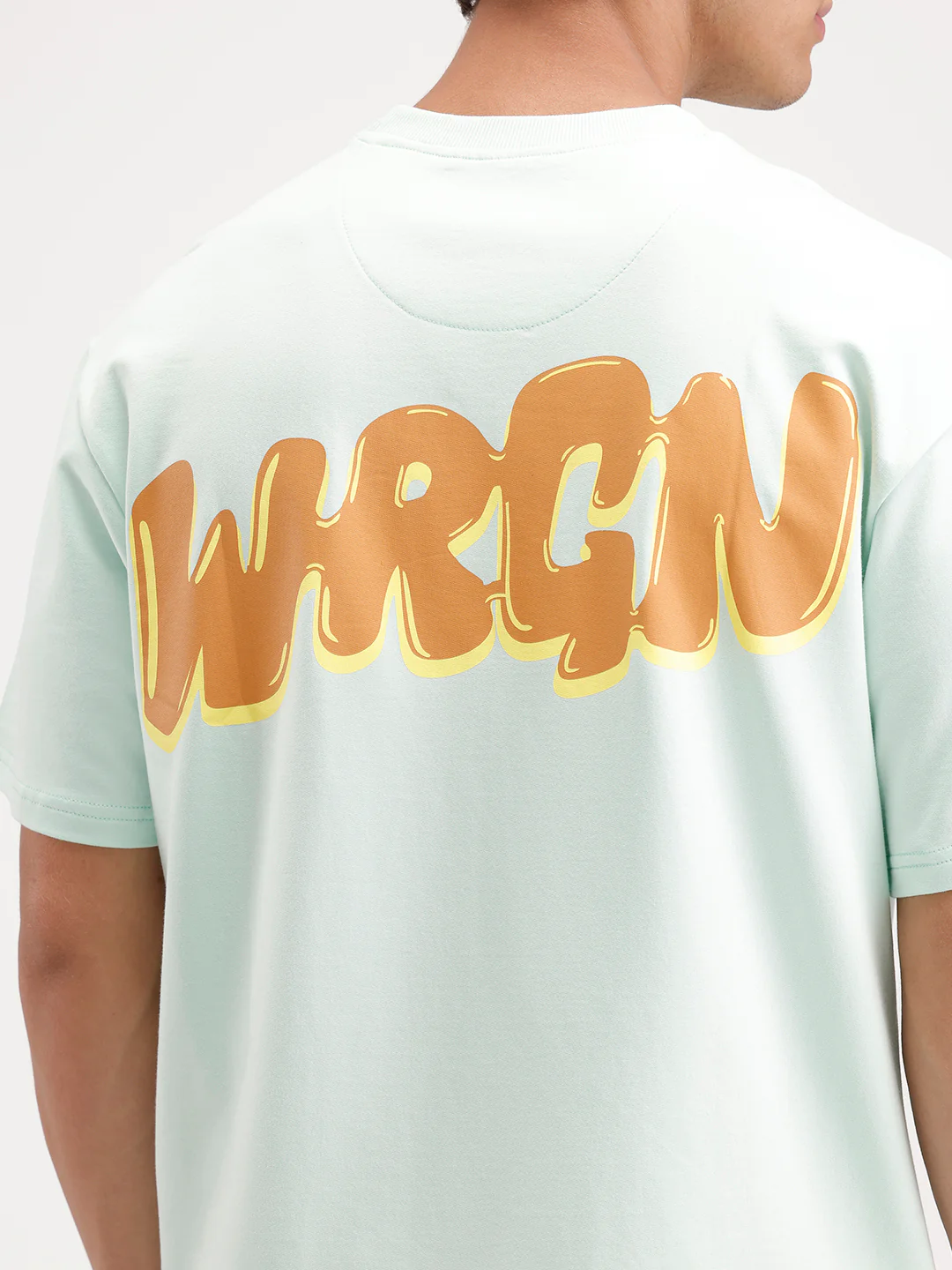 Oversized Back Printed T-Shirt  | Light Blue - Image 5