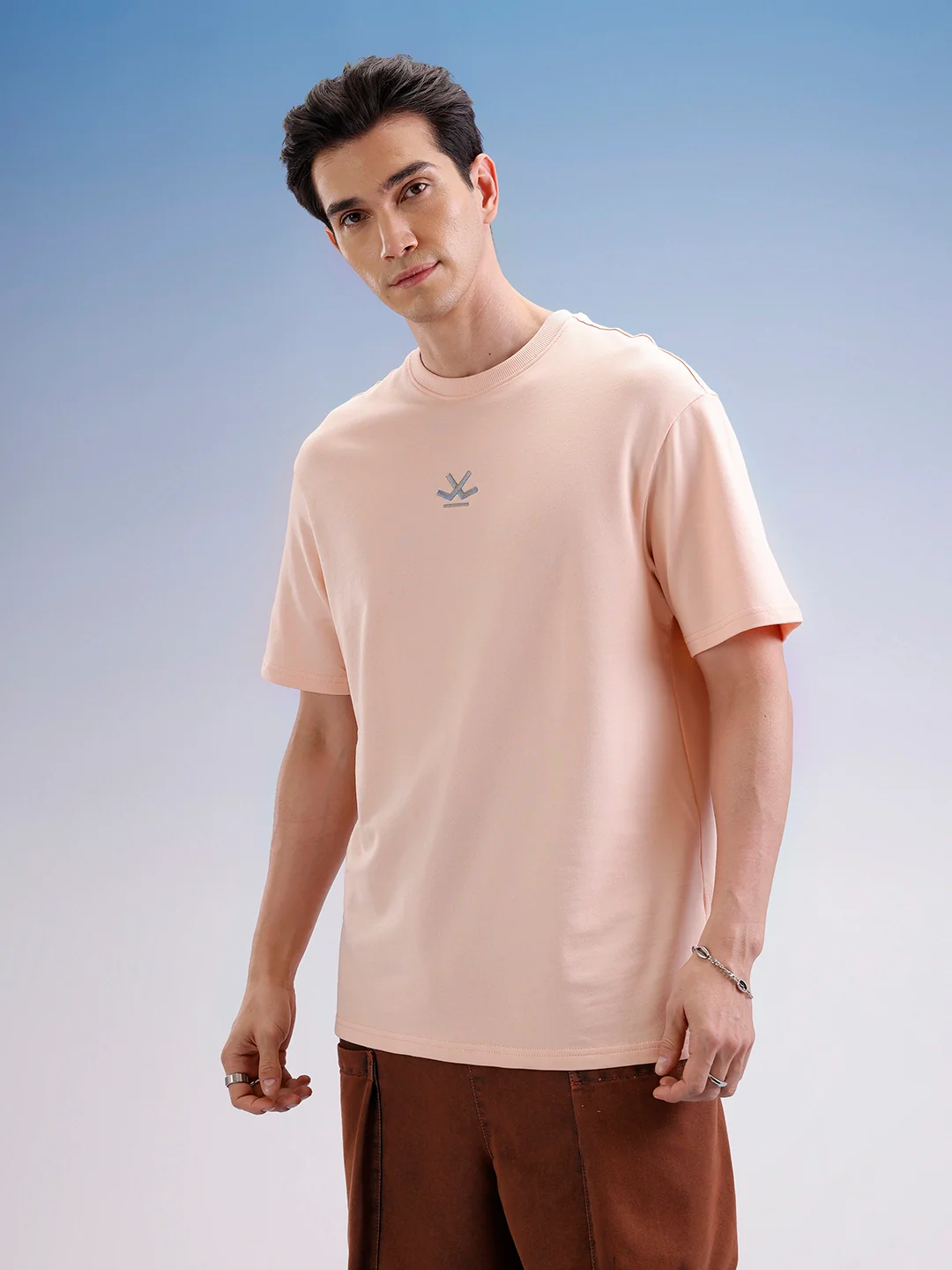 Oversized Back Printed T-Shirt  | Peach - Image 4