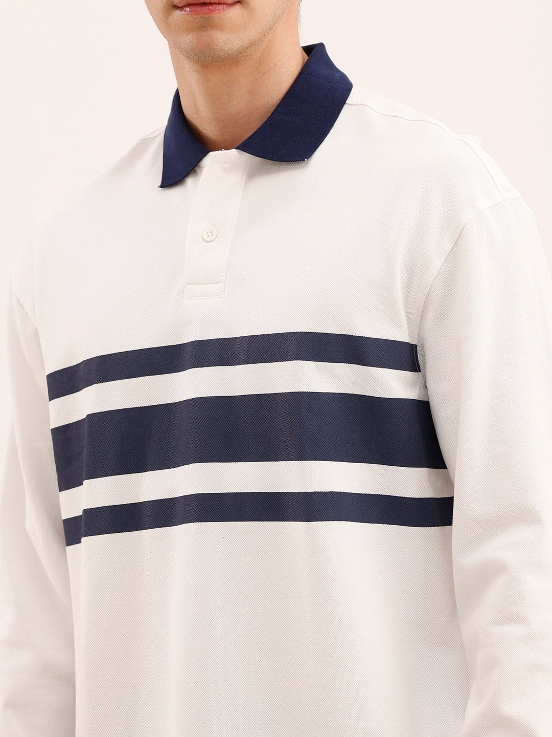Oversized Contrast Collar T-Shirt | White - Image 5