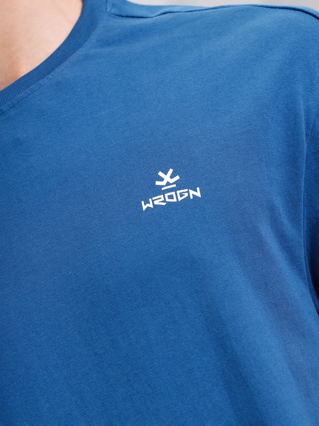 Oversized Crew Neck T-Shirt With Hd Print | Blue - Image 5