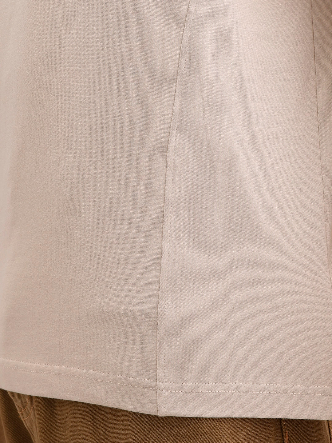Oversized Cut & Sew T-Shirt | Beige - Image 7