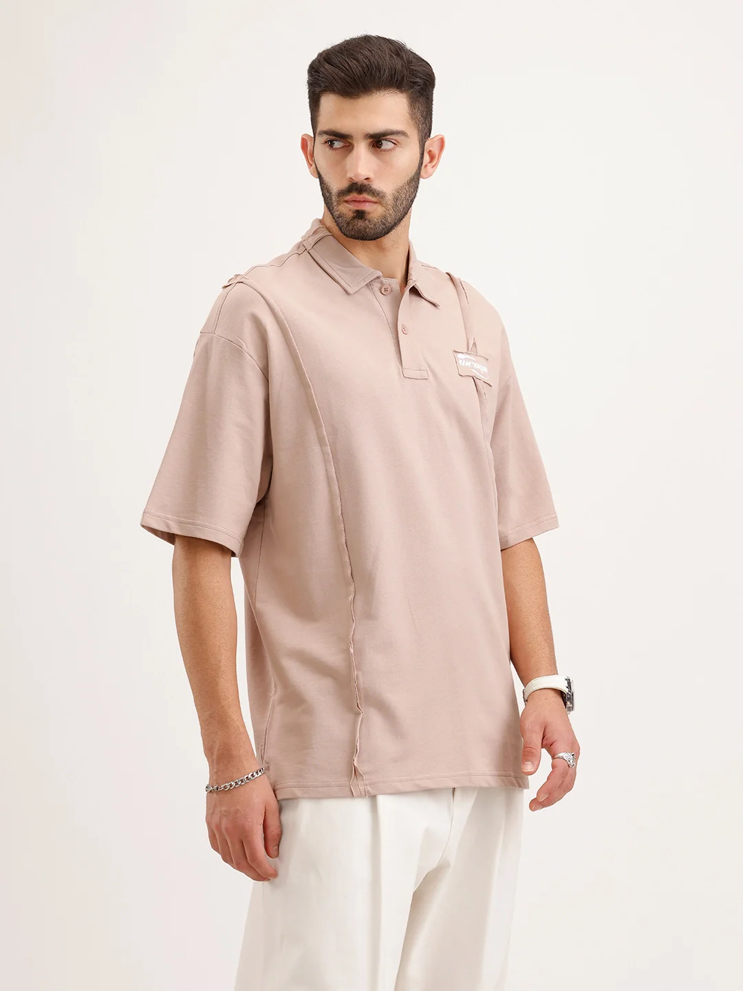 Oversized Cut & Sew T-Shirt | Brown - Image 4