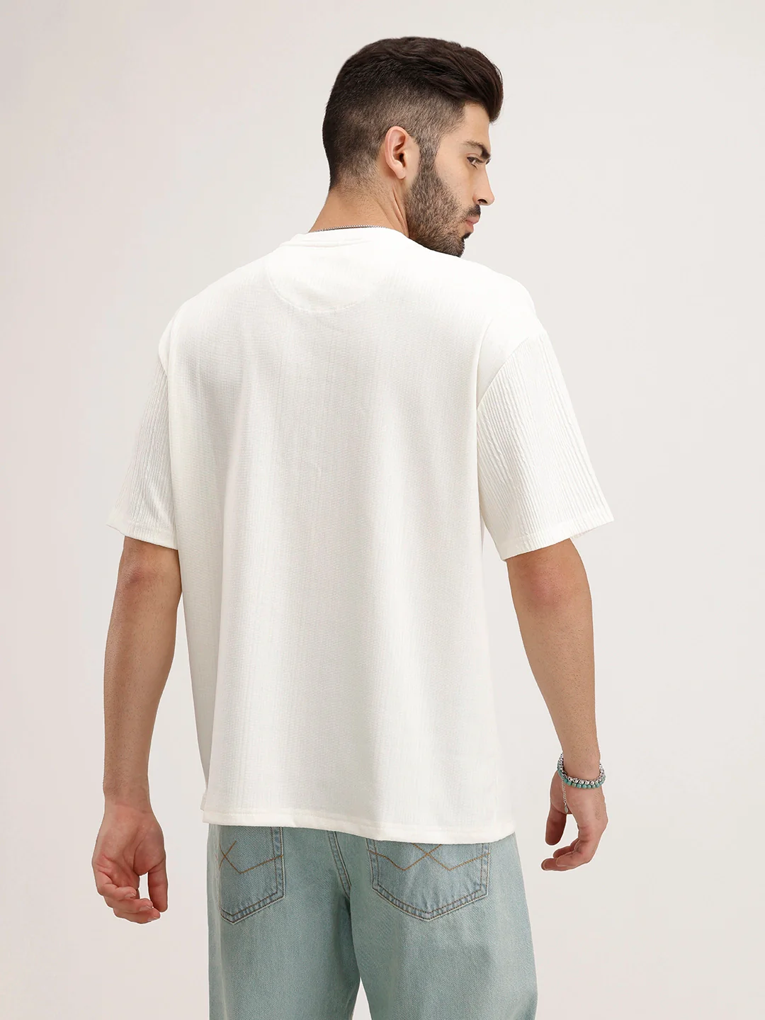 Oversized Cut & Sew T-Shirt | White - Image 3