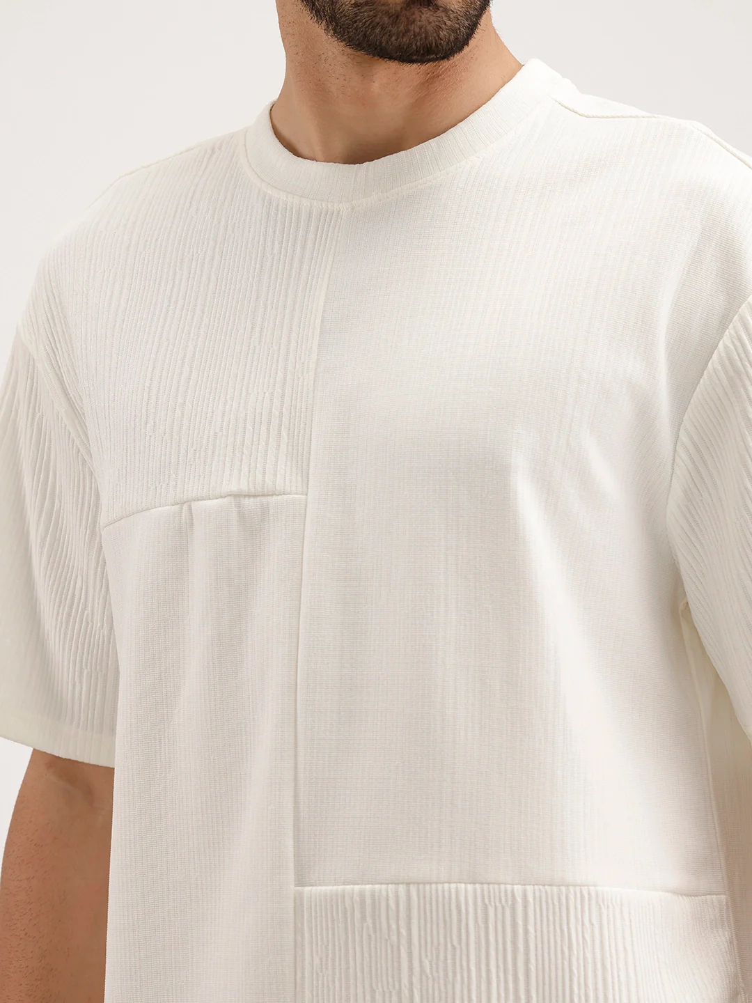 Oversized Cut & Sew T-Shirt | White - Image 5
