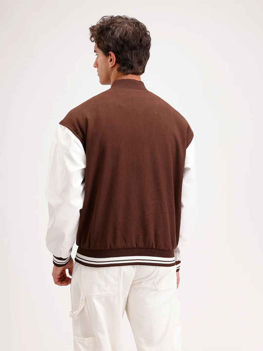 Oversized Embroidered Bomber Jacket  | Brown - Image 3