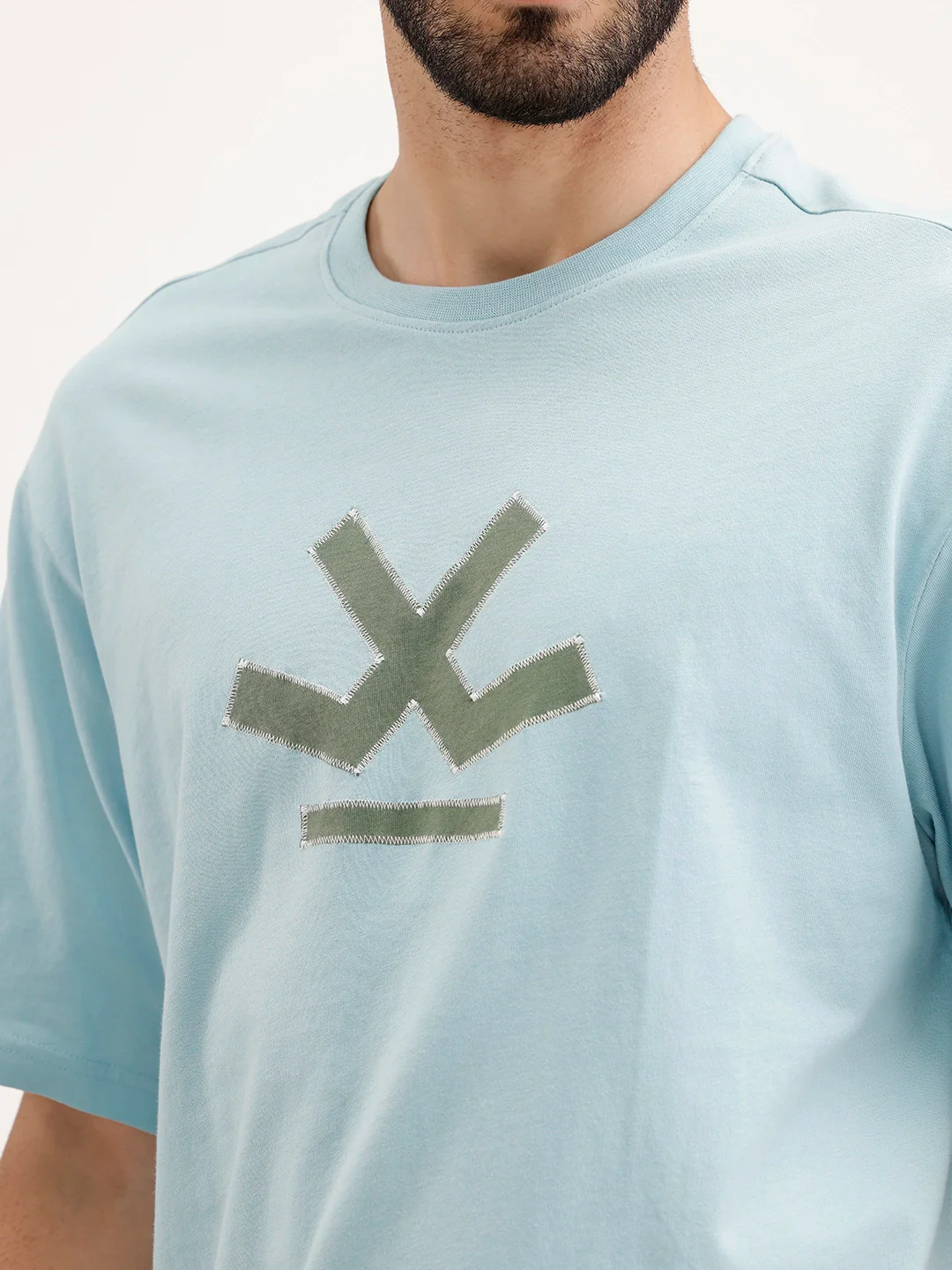 Oversized Embroidered T-Shirt | Teal - Image 5
