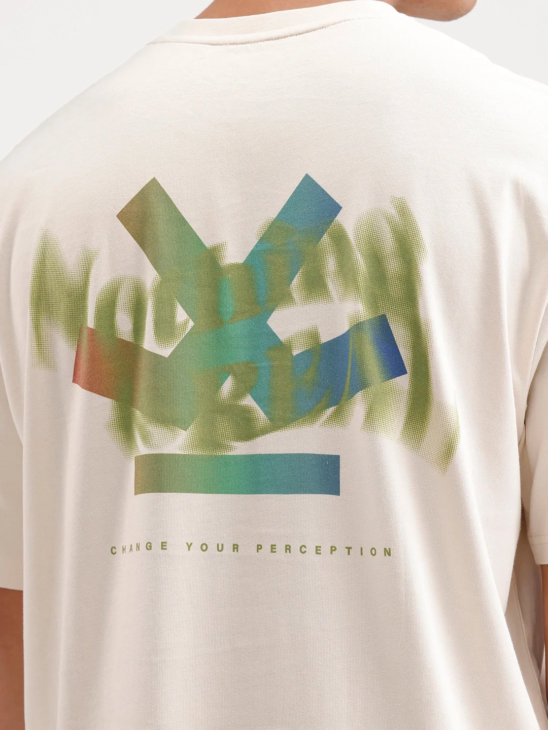 Oversized Fit Back Printed T-Shirt | Beige - Image 5