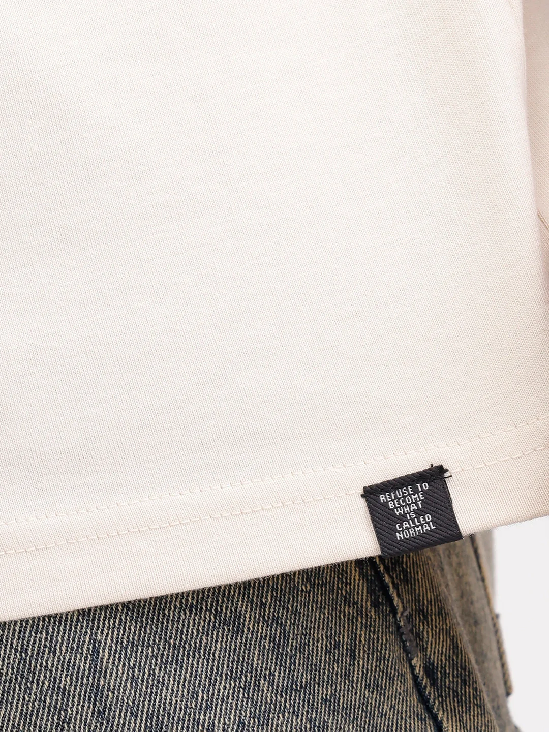 Oversized Fit Back Printed T-Shirt | Beige - Image 6