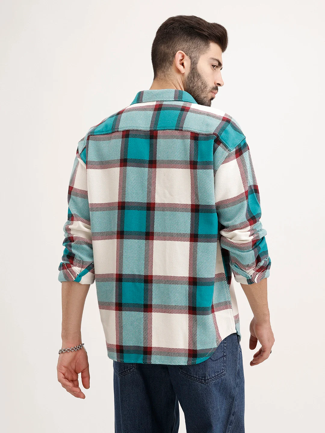 Oversized Fit Checkered Shirt | Green - Image 3