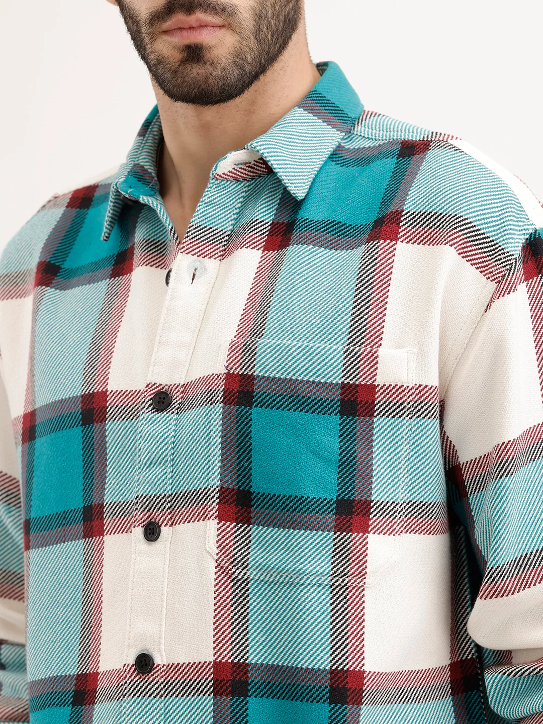 Oversized Fit Checkered Shirt | Green - Image 5