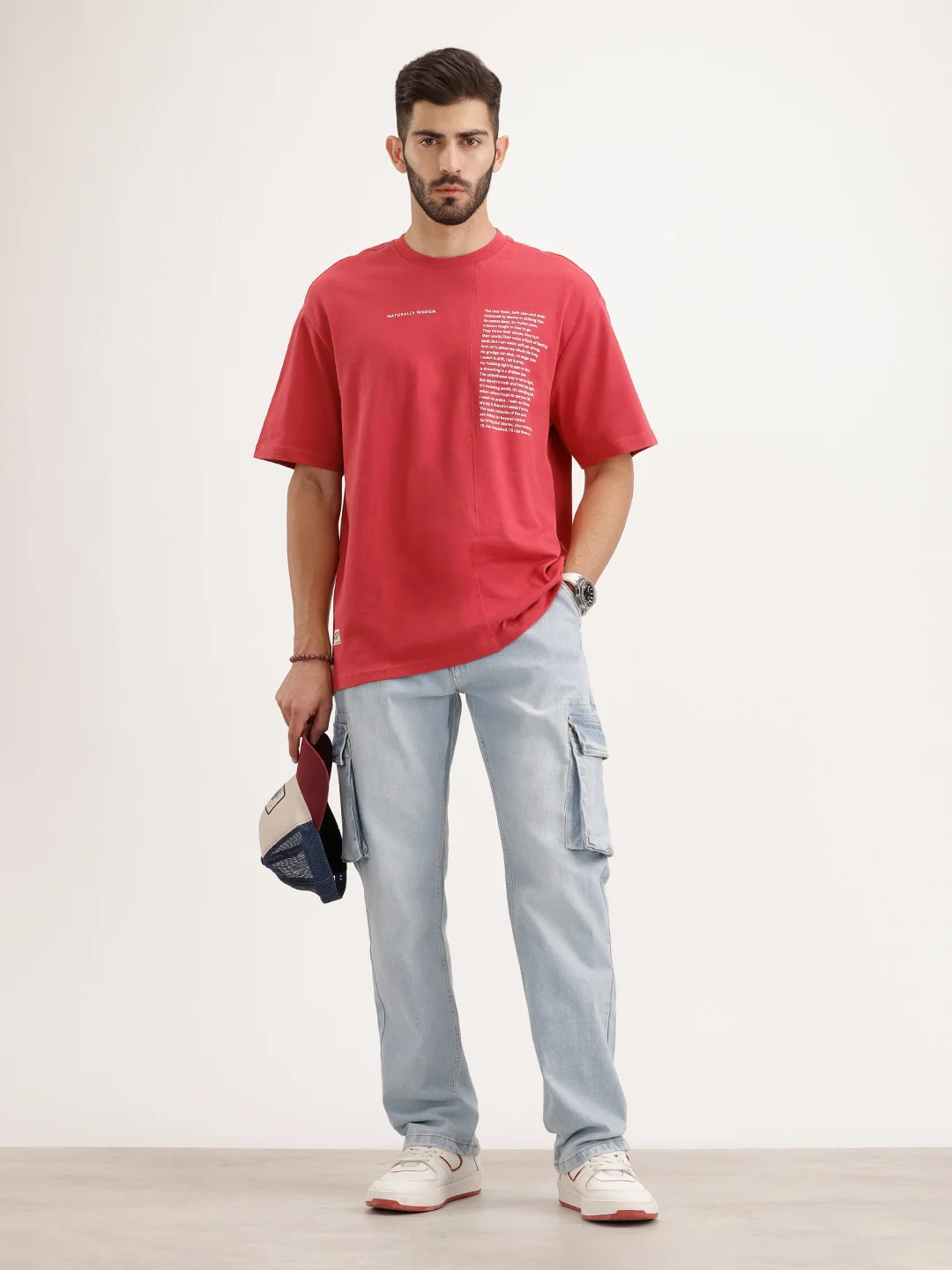 Oversized Fit Cut & Sew T-Shirt | Rust - Image 2