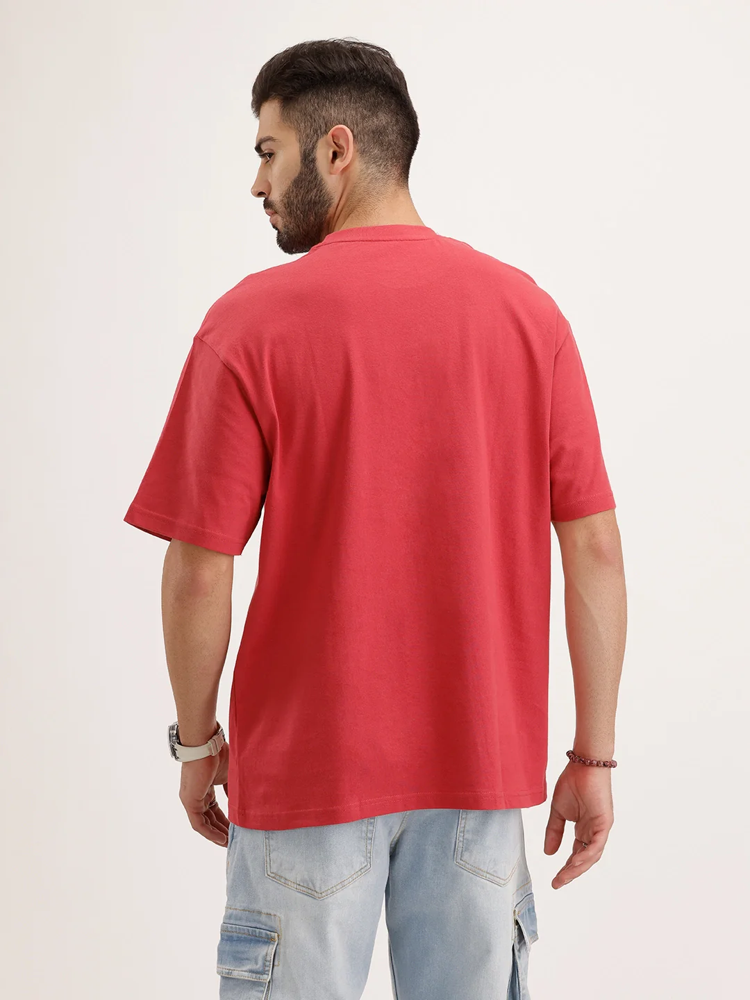 Oversized Fit Cut & Sew T-Shirt | Rust - Image 3