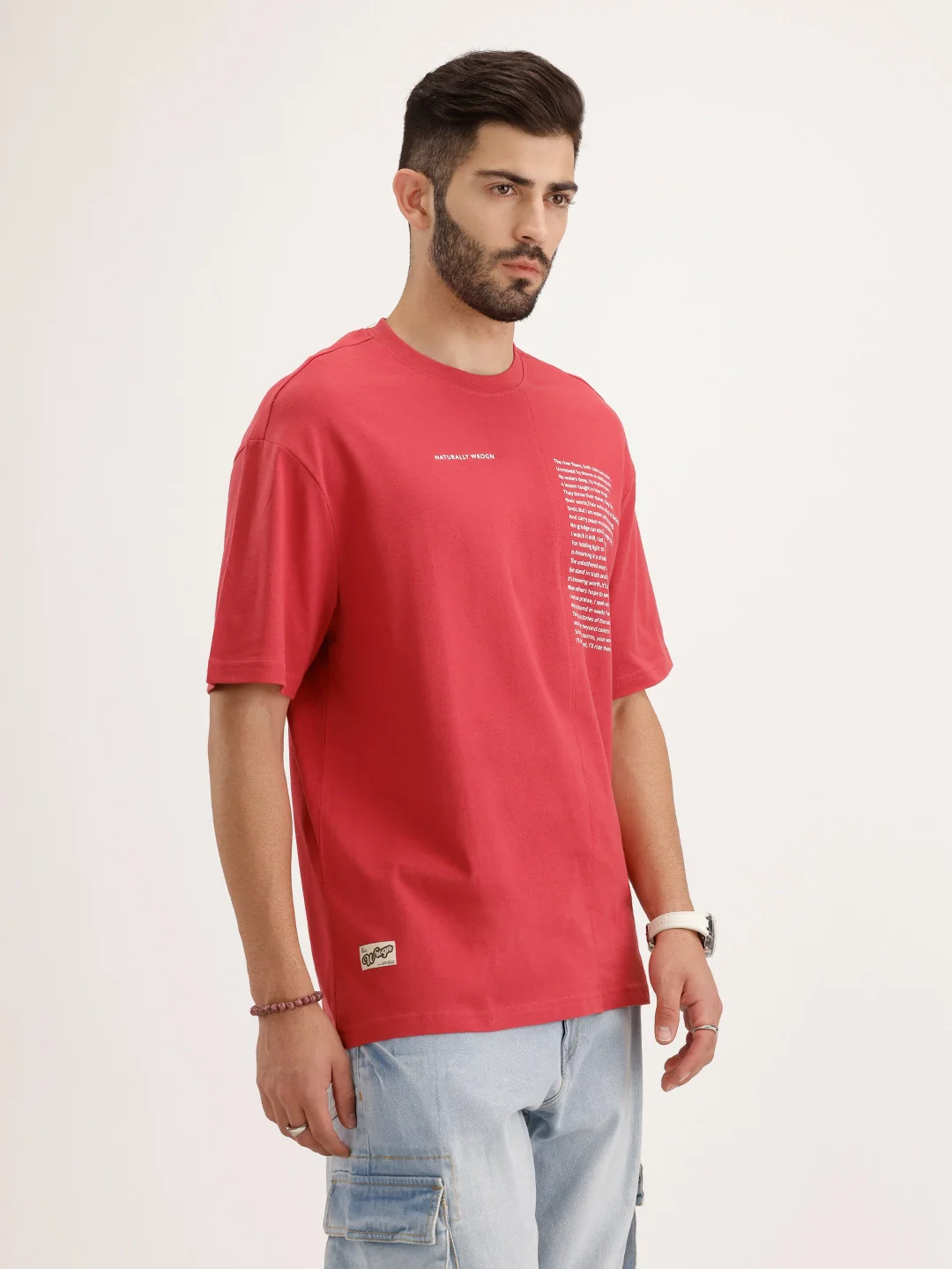 Oversized Fit Cut & Sew T-Shirt | Rust - Image 4
