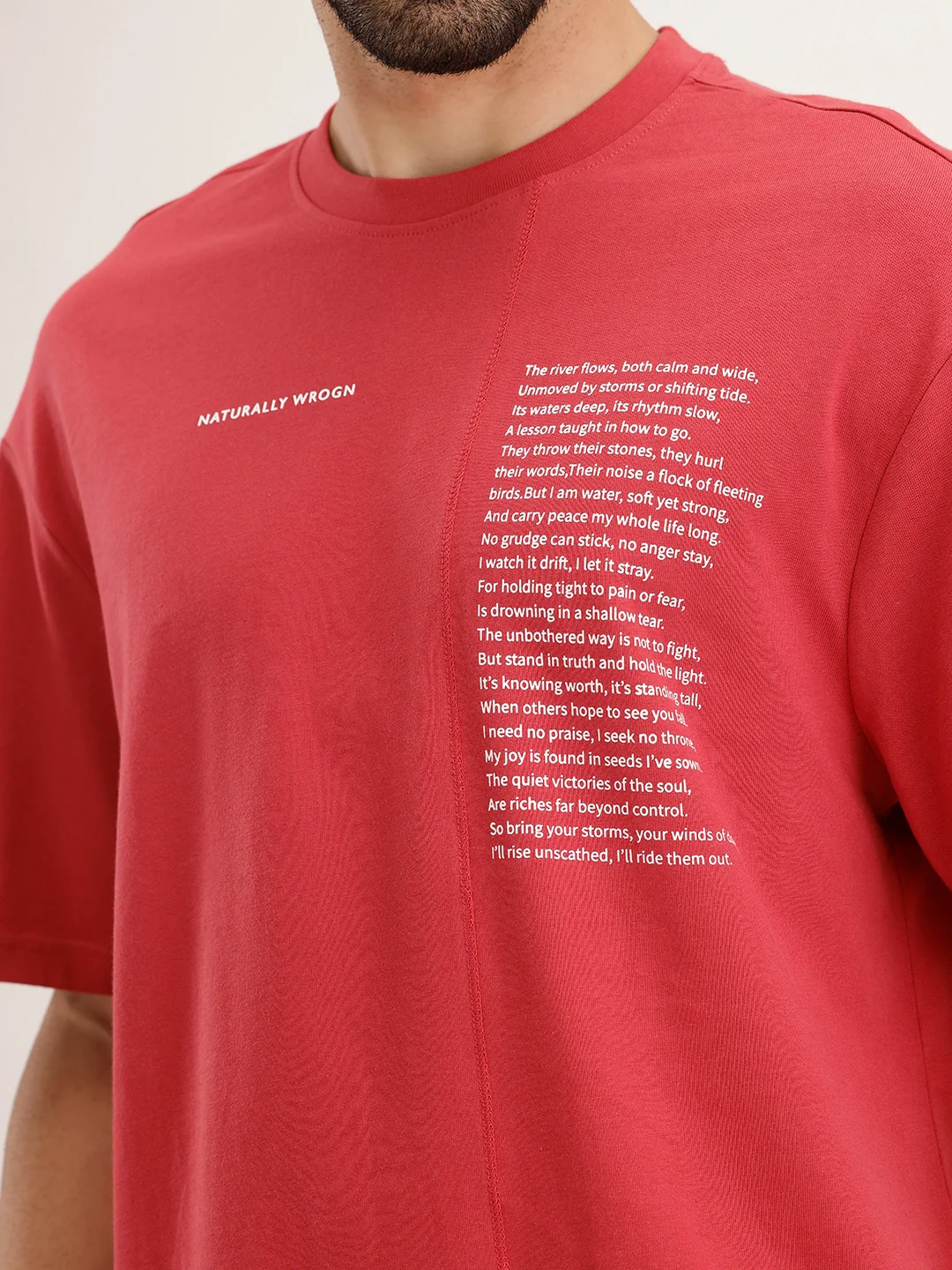 Oversized Fit Cut & Sew T-Shirt | Rust - Image 5
