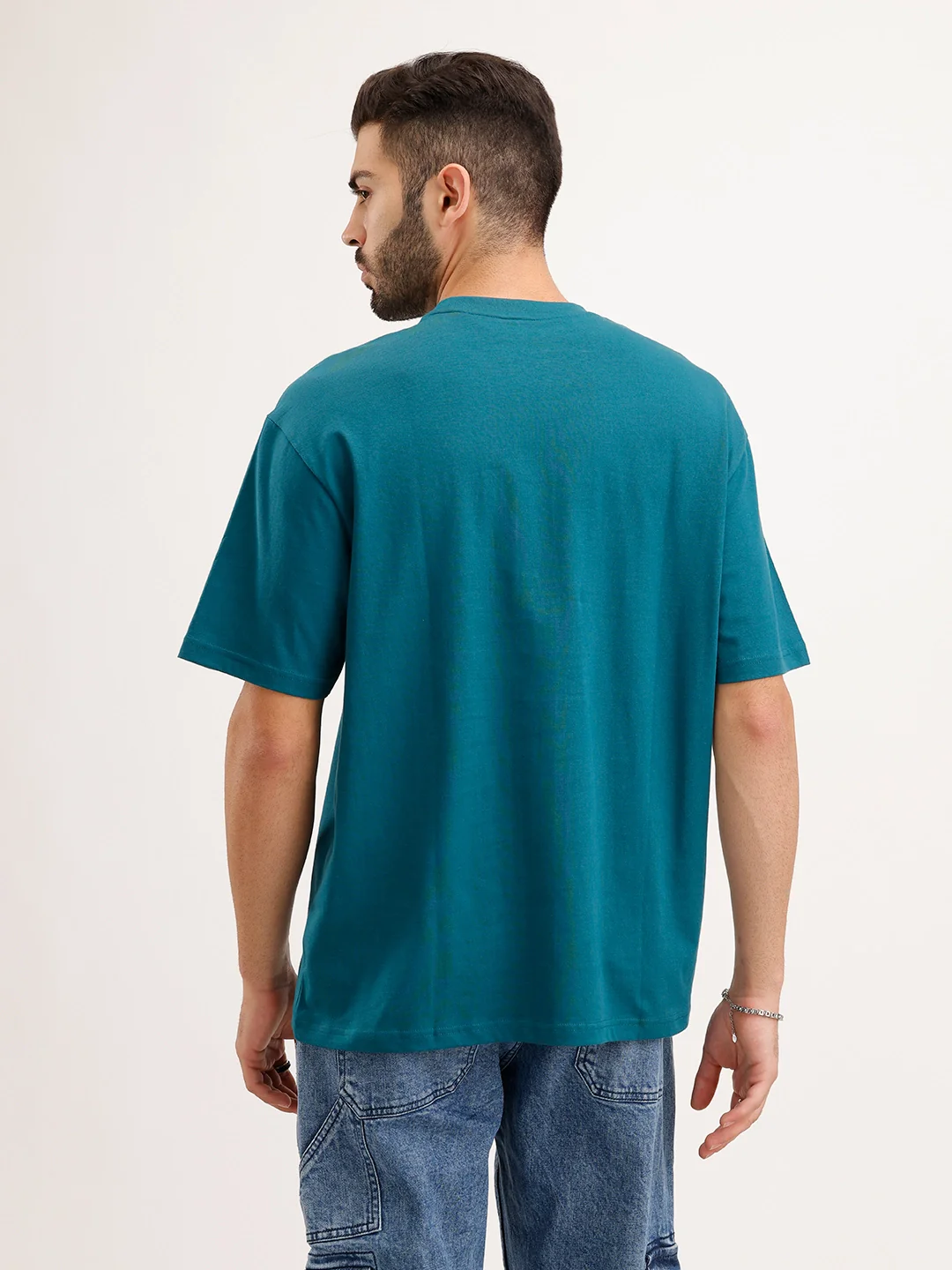 Oversized Fit Cut & Sew T-Shirt | Teal - Image 3