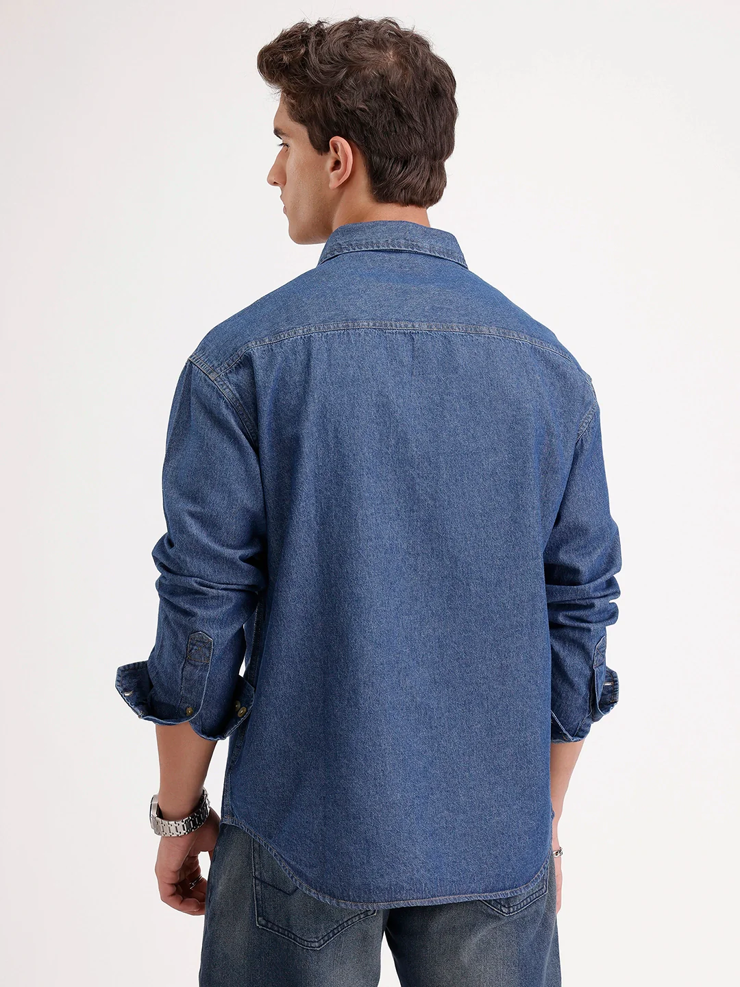 Oversized Fit Denim Shirt | Blue - Image 3