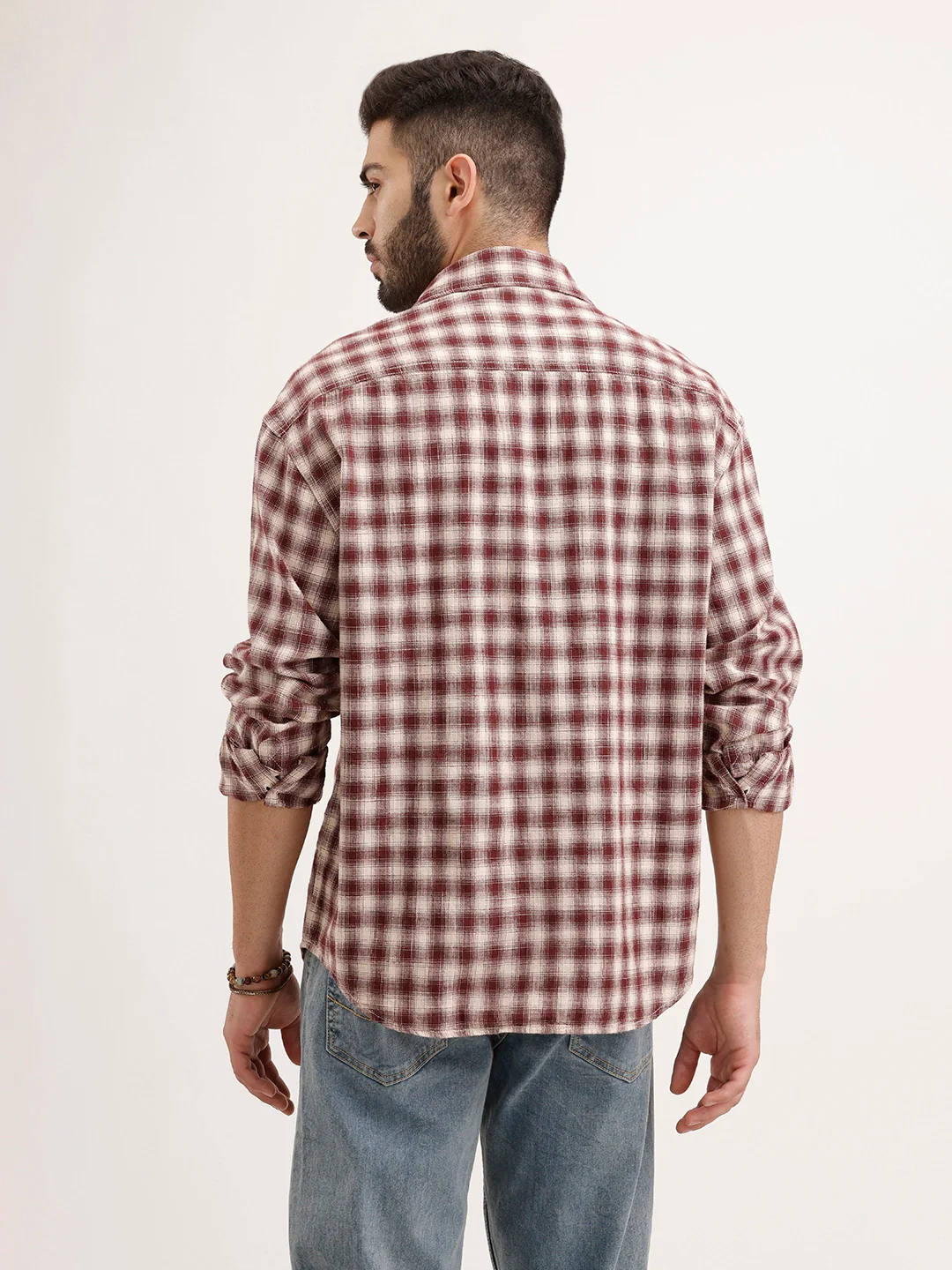 Oversized Fit Double Pocket Shirt | Red - Image 3