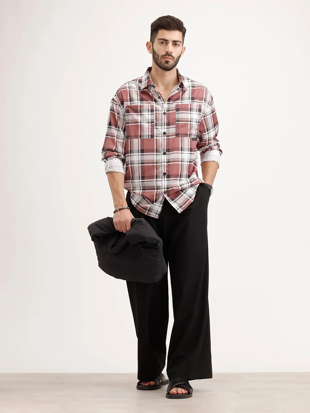Oversized Fit Double Pocket Shirt | Rust - Image 2